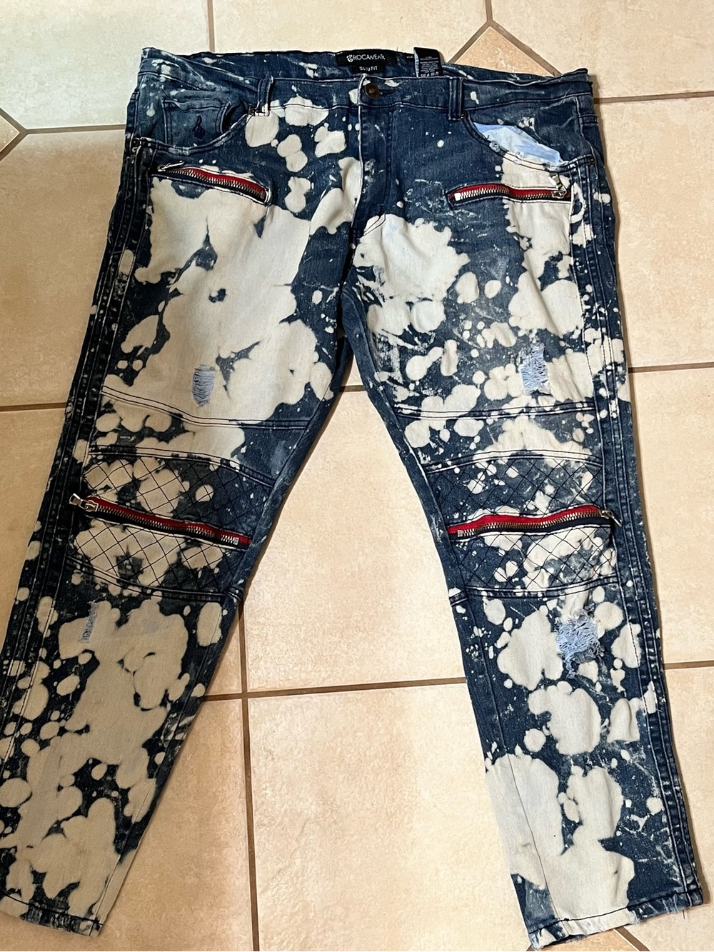 Rocawear Jeans 44 x 30  Distressed Men’s  Hip Hop Skate Y2K Streetwear Bleached